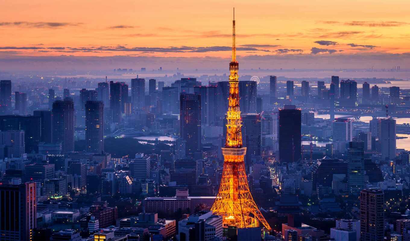 город, башня, tokyo, minato