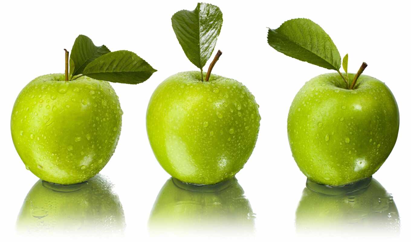 apple, картинка, зелёный, три, зеленое, canvas, modular