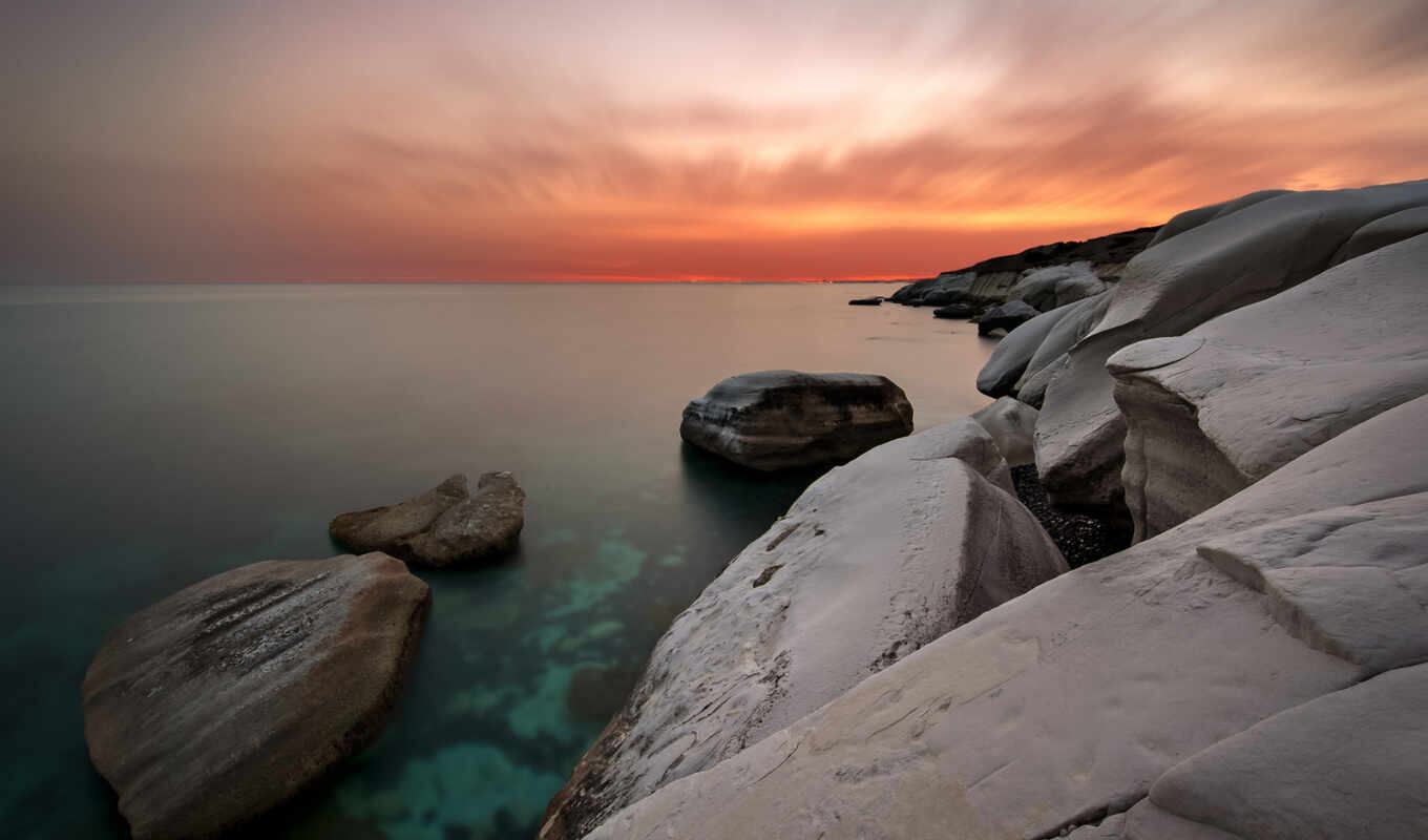 desktop, white, widescreen, wide, stones, coastal, Cyprus