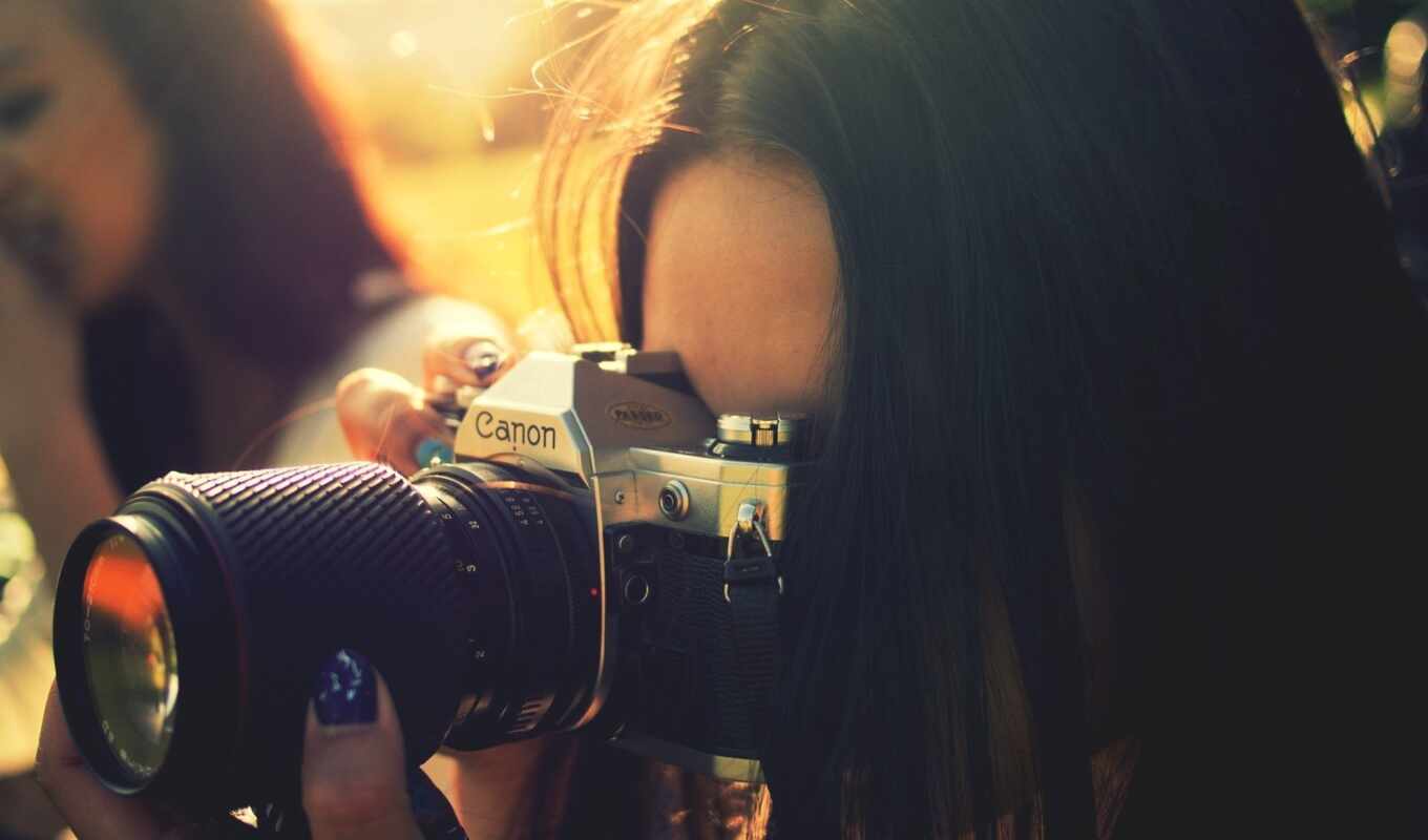 photo, photo camera, girl, canon, photographer