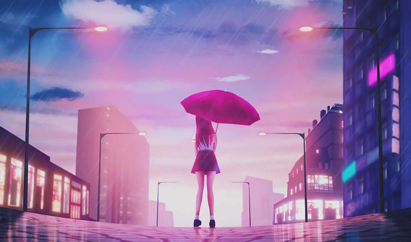photo, art, iphone, girl, background, digital, rain, artwork, artist, umbrella