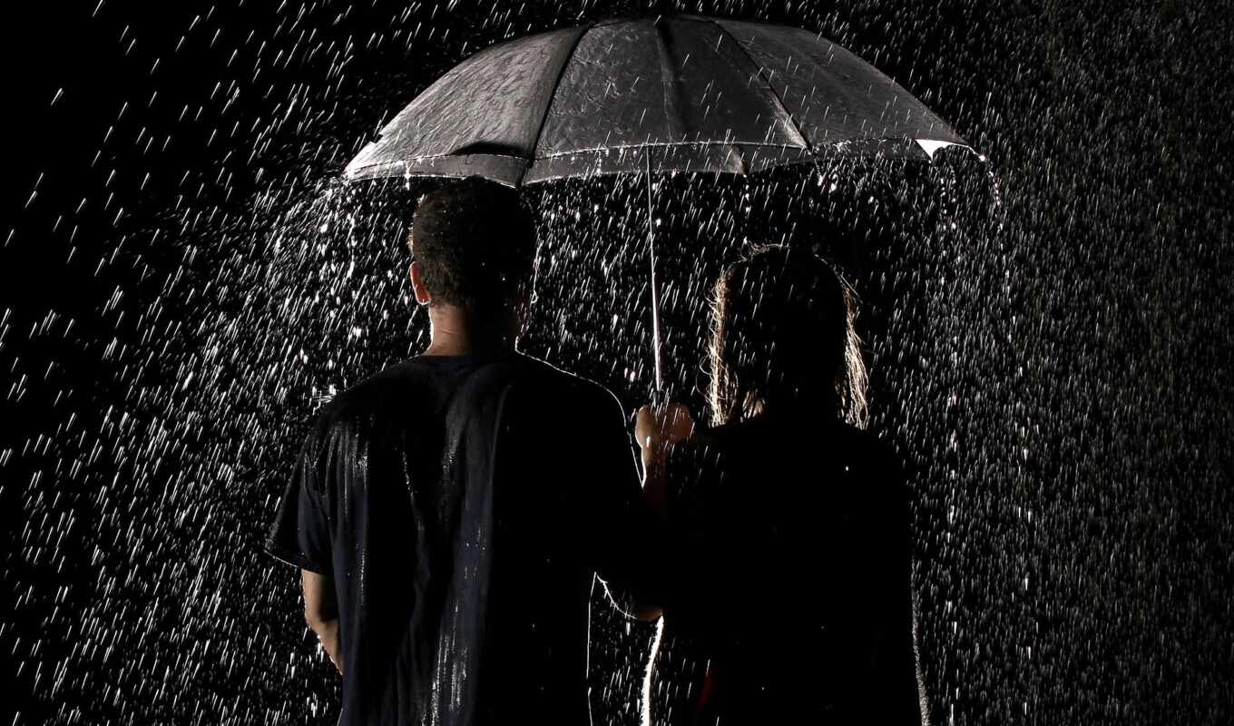 photo, good, love, rain, couple, romantic, rainy