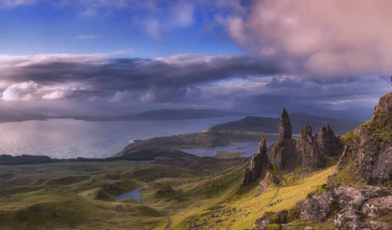 nature, man, mountain, Scotland, Europe, isle, skye
