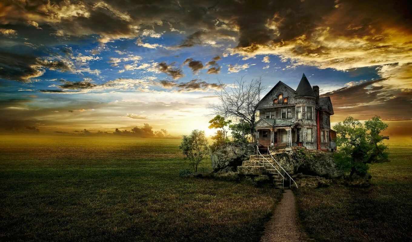 nature, house, background, because