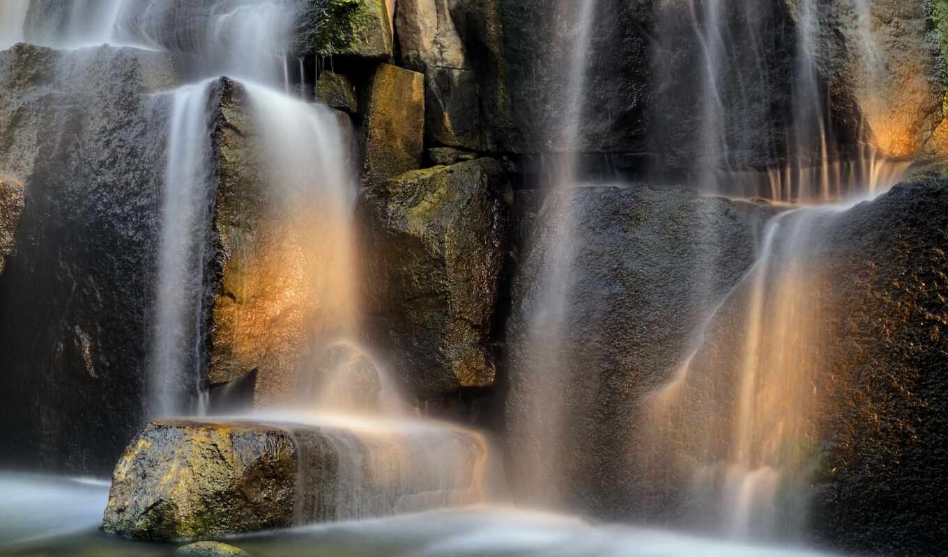 mobile, stone, water, rock, peak waterfall