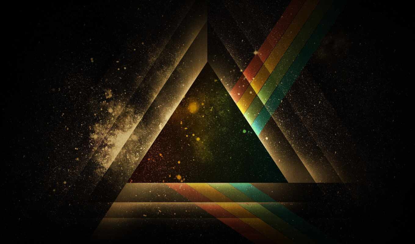 black, graphics, drawing, abstraction, light, lines, color, geometry, triangle