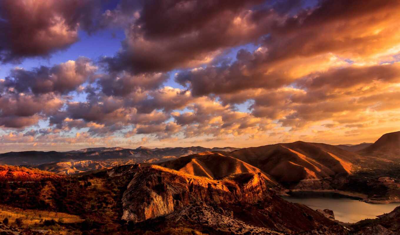 Samsung, sun, sunset, USA, galaxy, morning, sierra, cloud, mountains