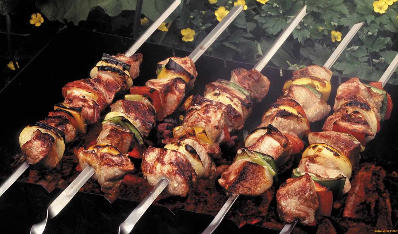 meat, beautiful, delicious, prepare, dish, barbecue, pleasant, fries, makryi, barbecue, skewer