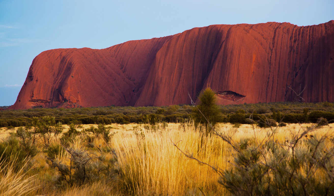 nature, Australia, morning, desert, rock, air, ulu
