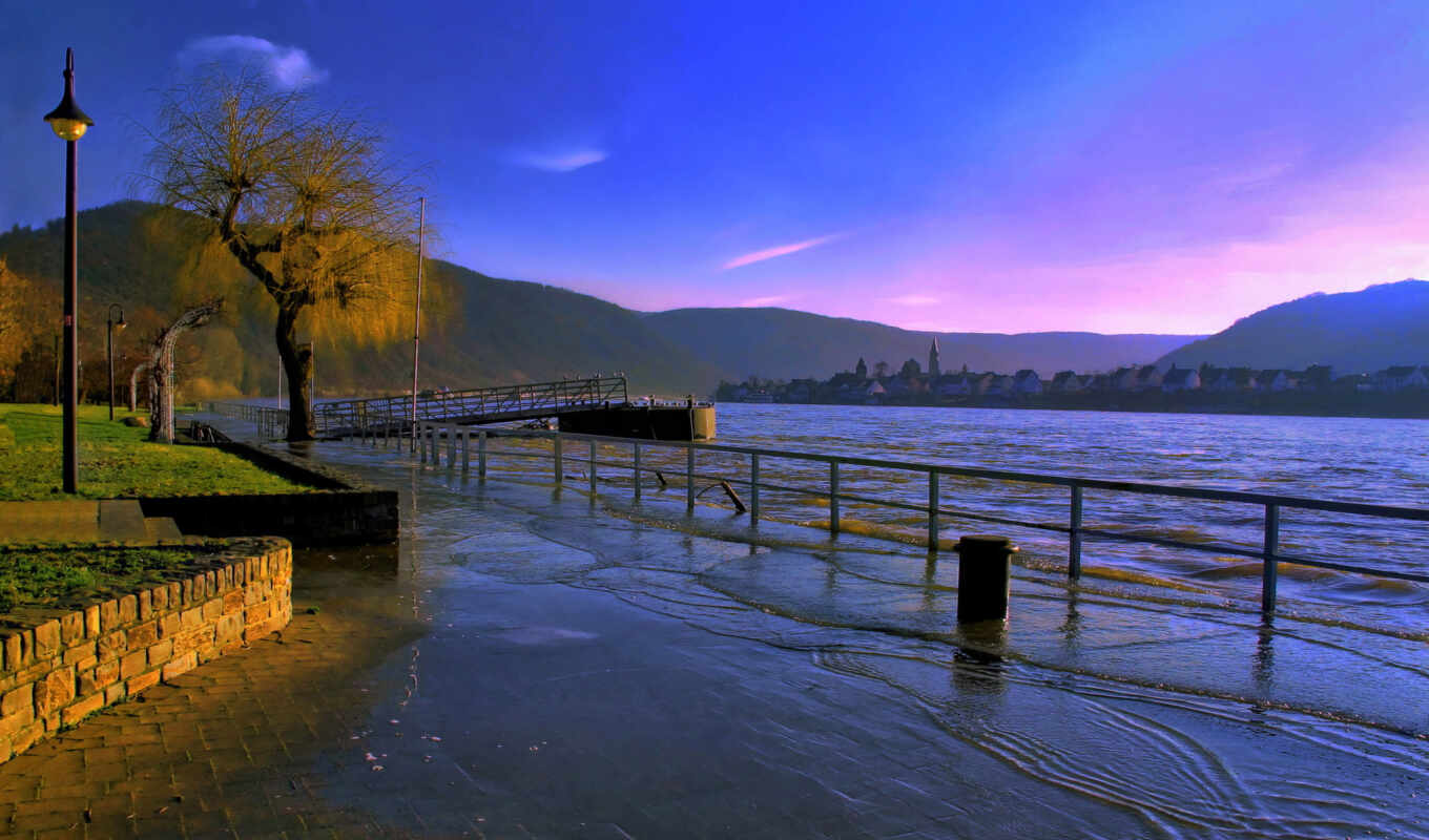 cities, nature, kartinka, the river, landscape, Germany