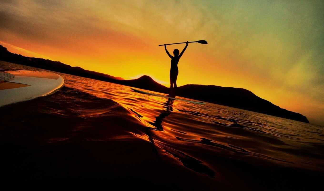 zero, sunrise, sport, horizon, beautiful, that, paddle