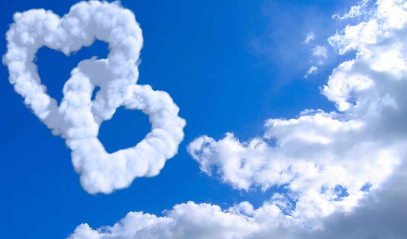 небо, blue, love, landscape, сердце, облако, день, настроение, святая, permission