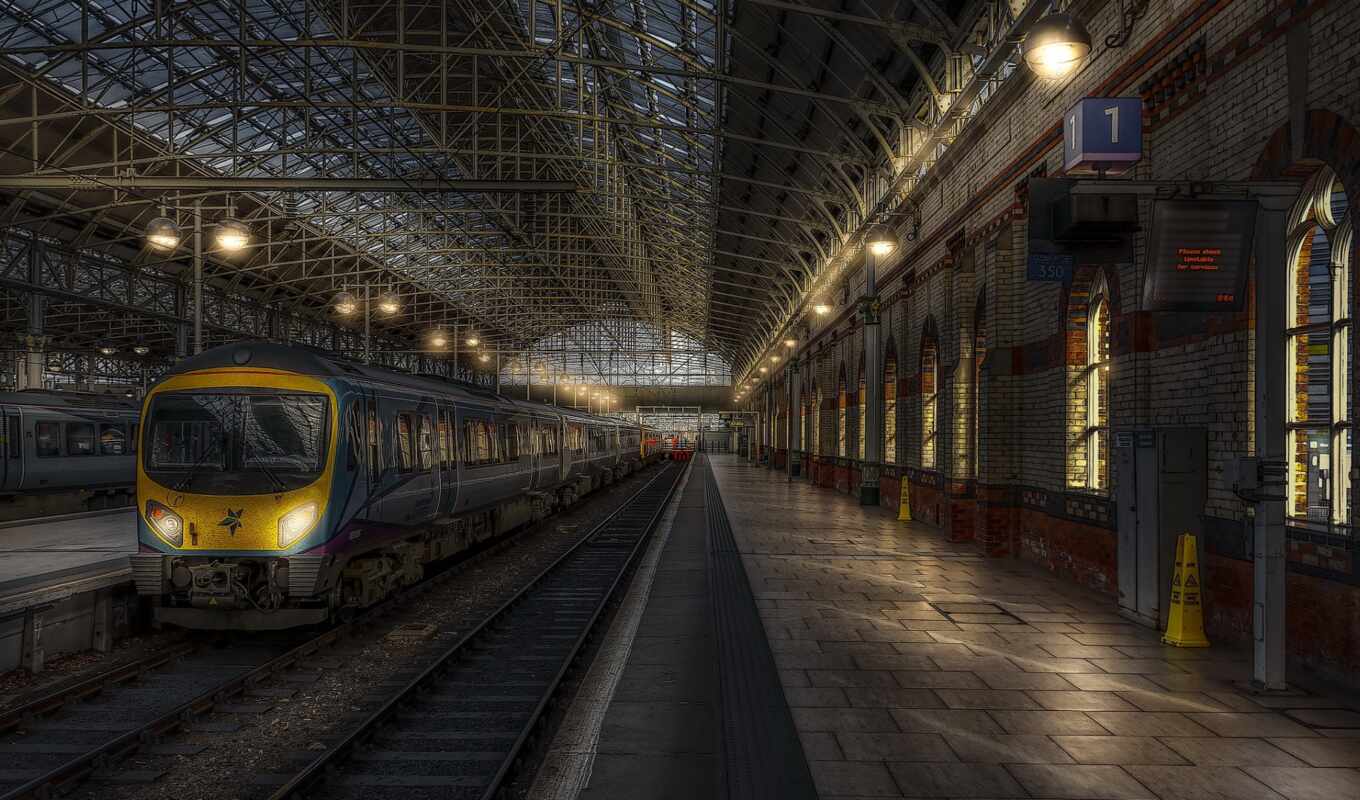 station, a train, England, manchester, iron, railroad, route, piccadilly