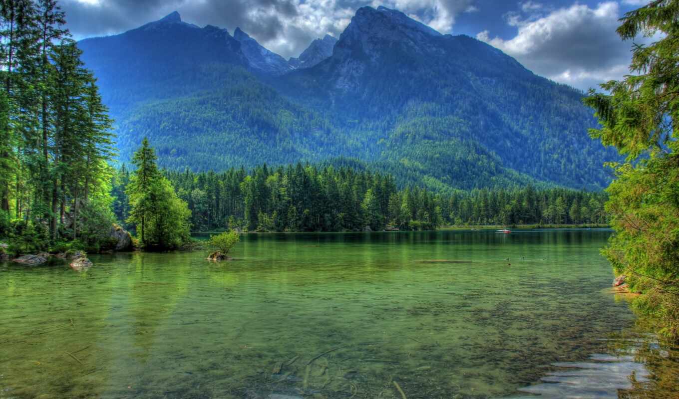 озеро, природа, картинка, гора, landscape, германия, река, scenery, бавария, germanii