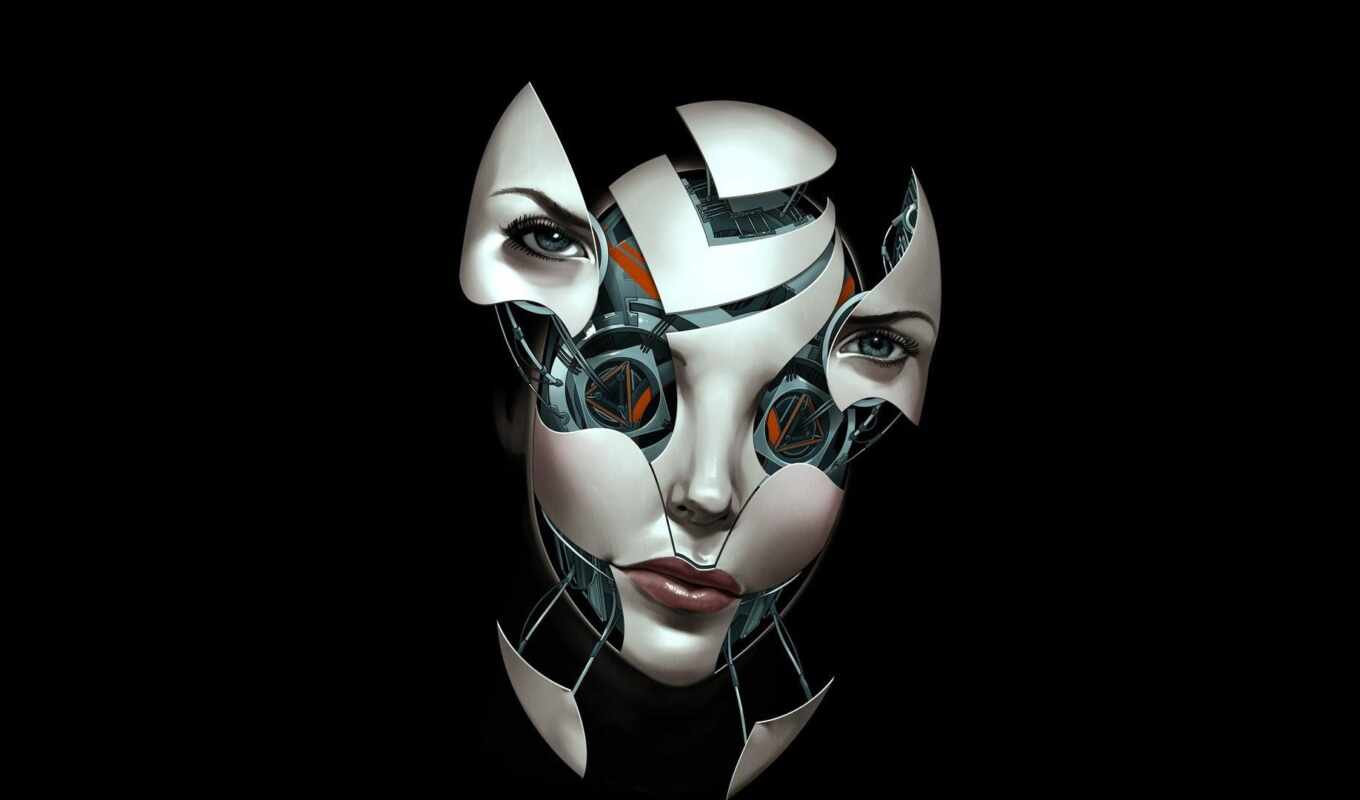robot, abstract, глаза, dark, маска, киборг