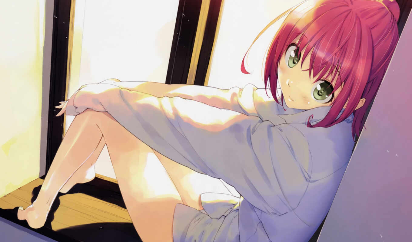 view, girl, picture, window, anime, sadness