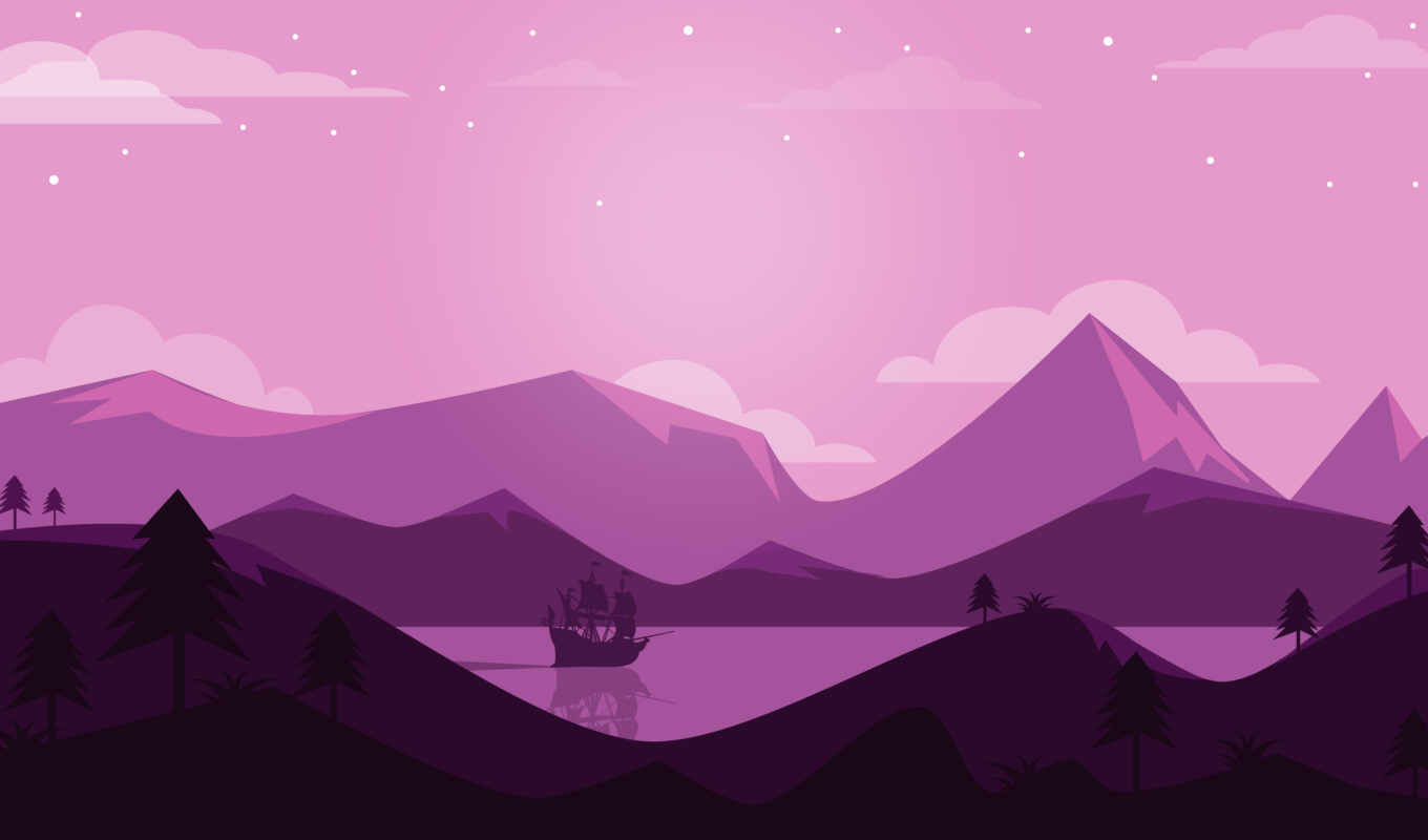 purple, landscape, minimal, ultra, ultrahd