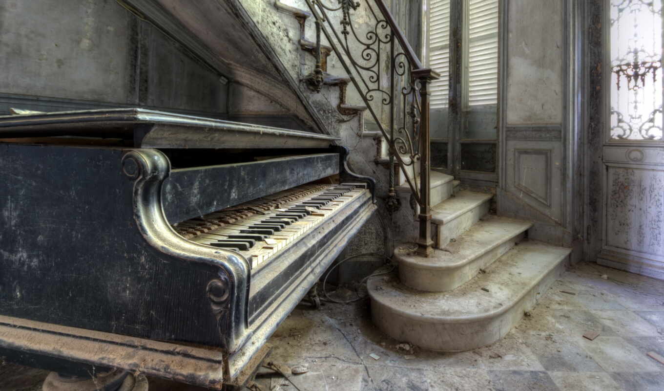 музыка, клавиши, высокого, качества, старый, piano