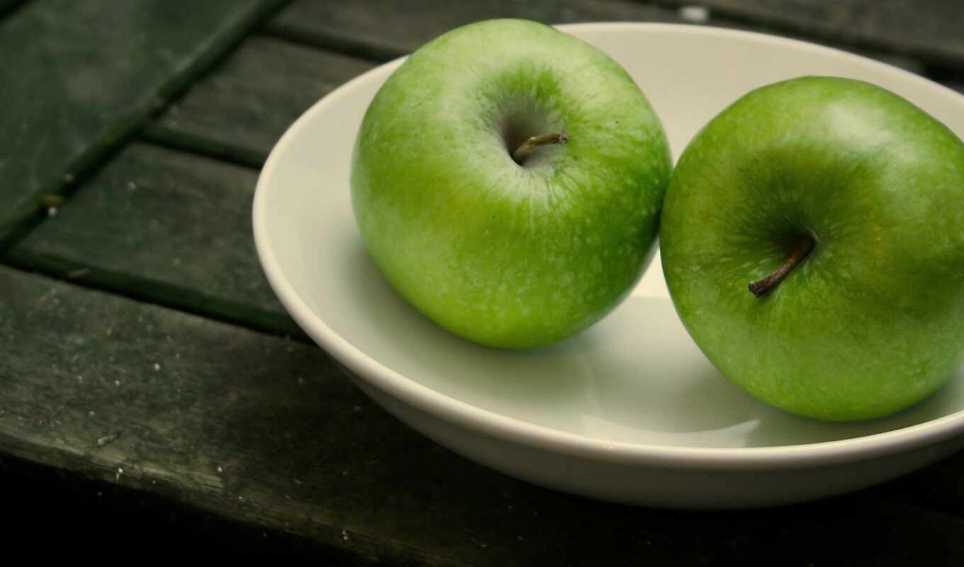 apple, one, зеленое, два, табличка