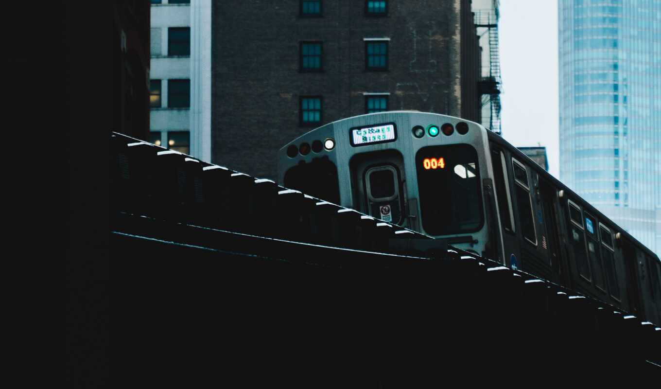 ipad, city, a train