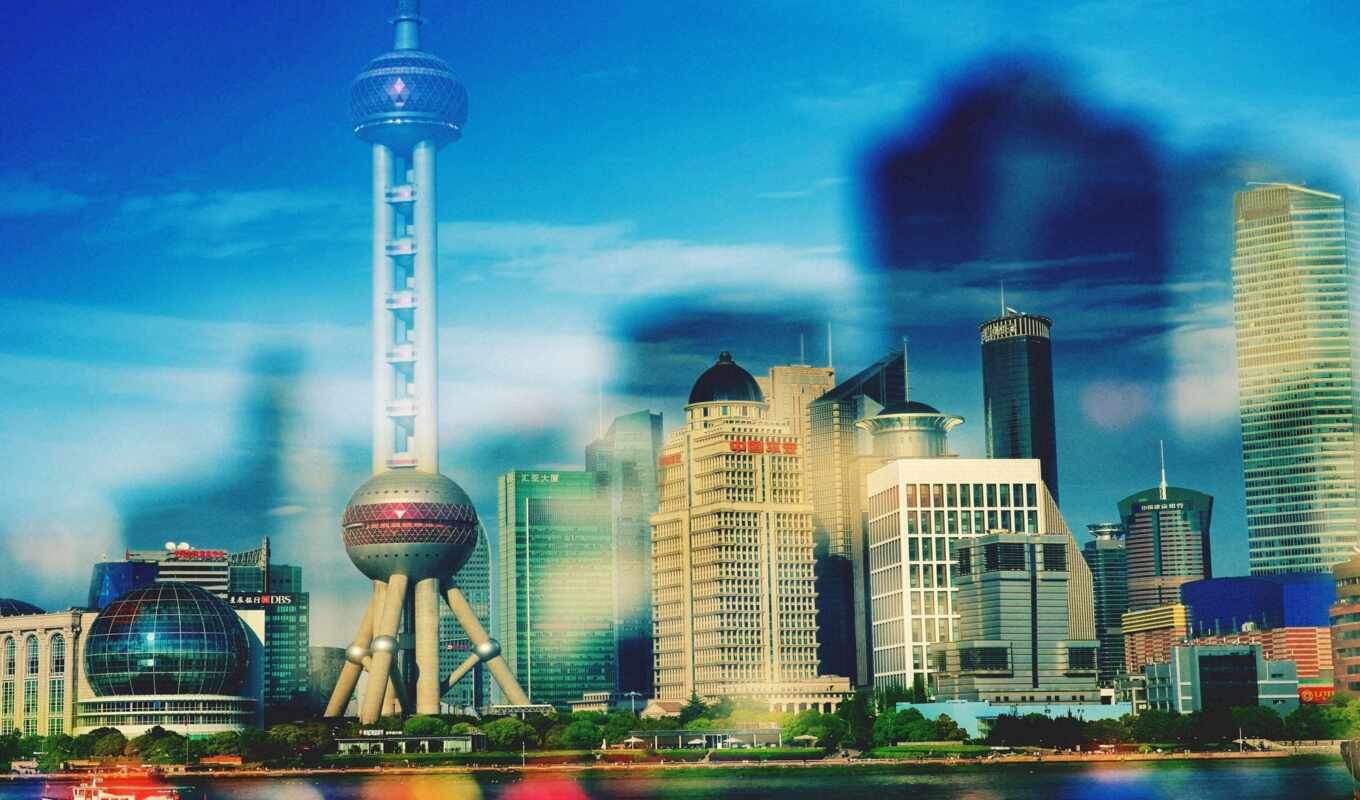 background, skyline, pudong