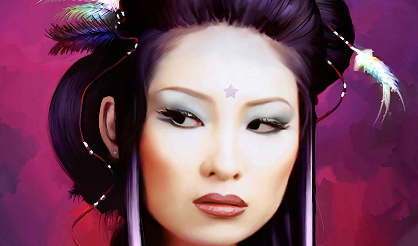 girl, eye, eyes, geisha, makeup