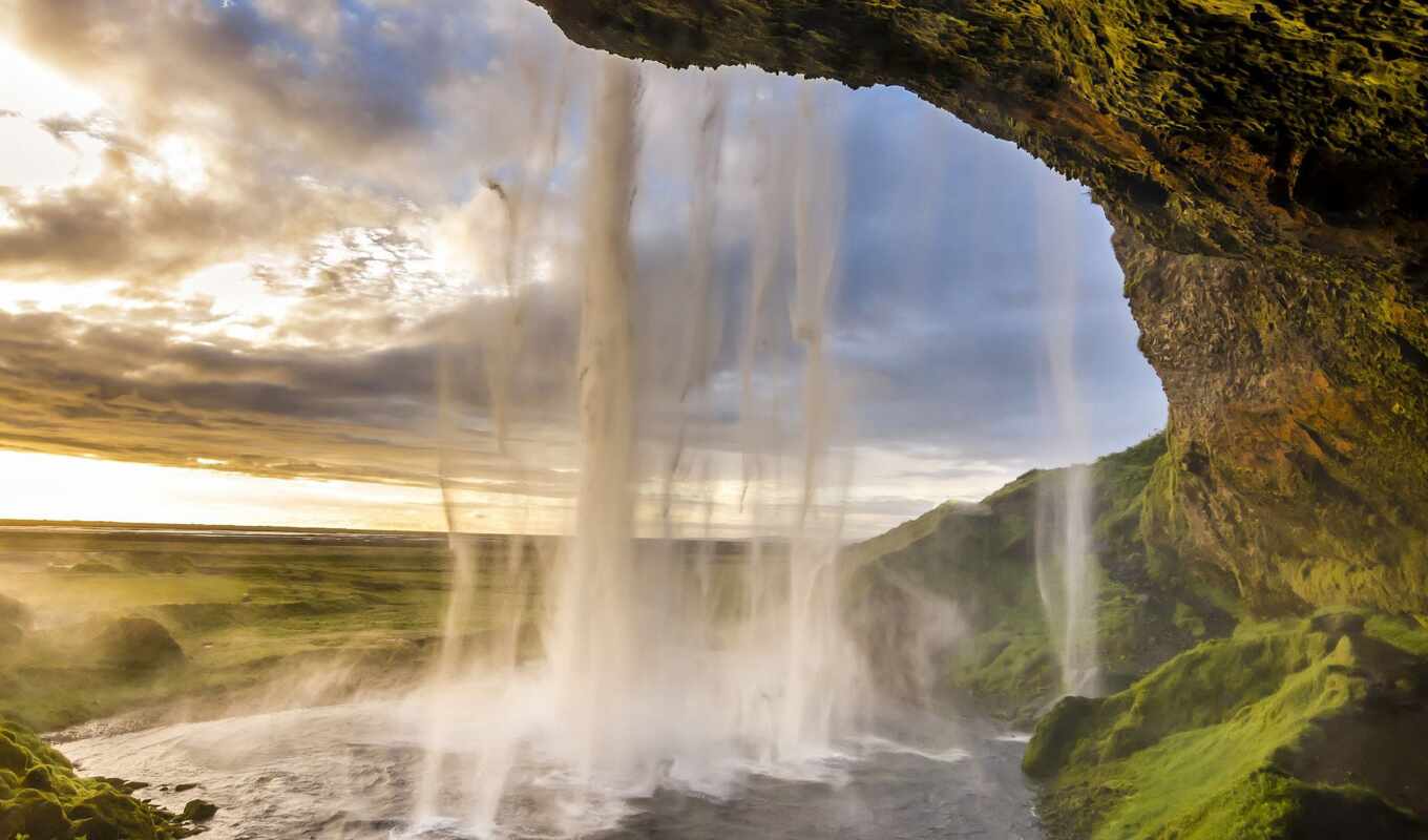 водопад, seljalandsfos