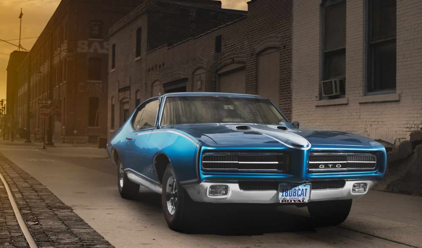 torino, gto, pontiac, car, muscle, ford, classic, blue, dimension, hardtop, coupe