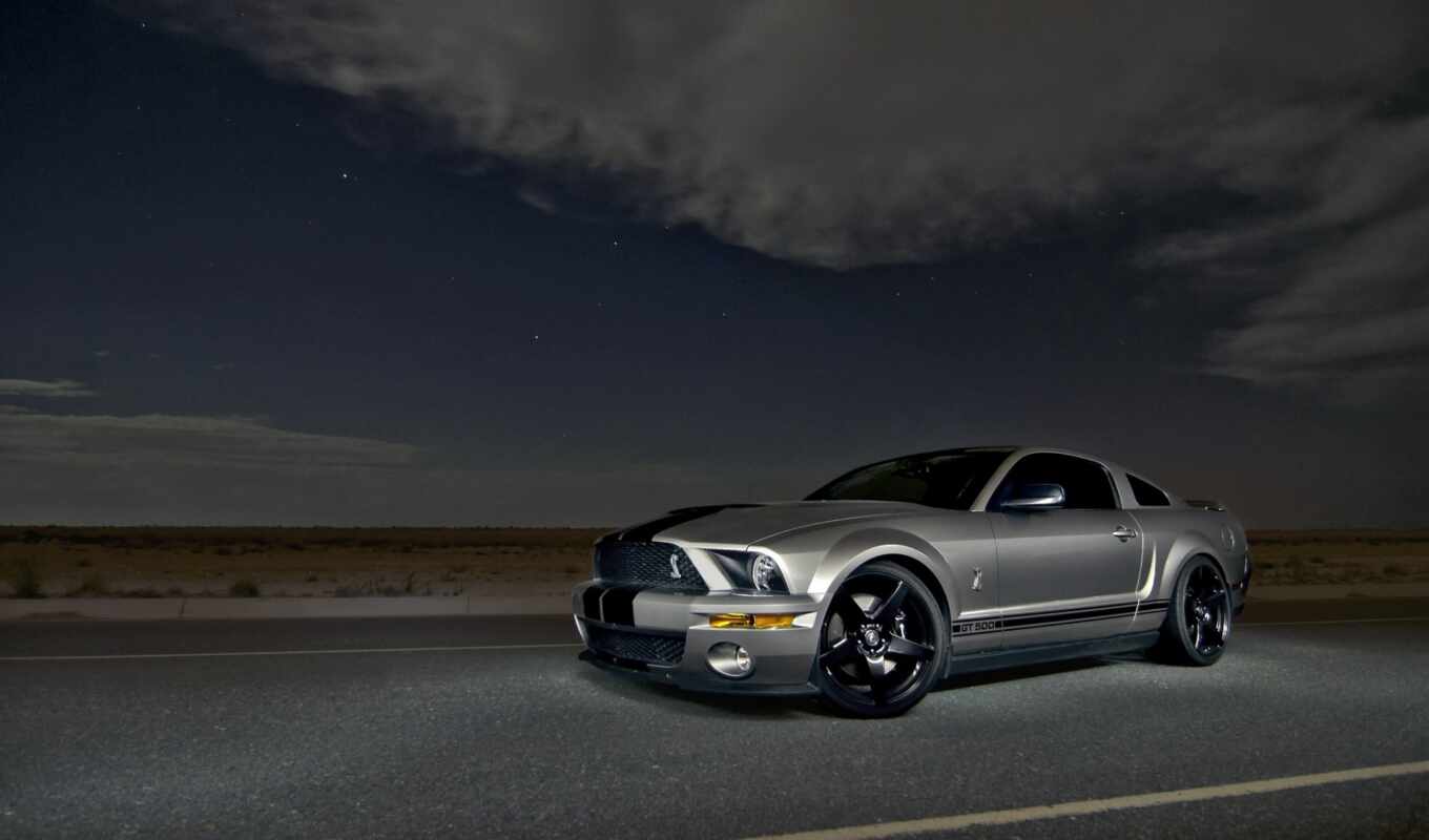 небо, car, ford, mustang, silver, shelby, muscle, gt500