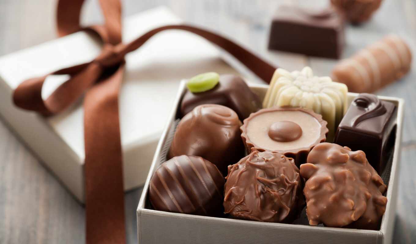 конфеты, candy, chocolate, box, шоколадные