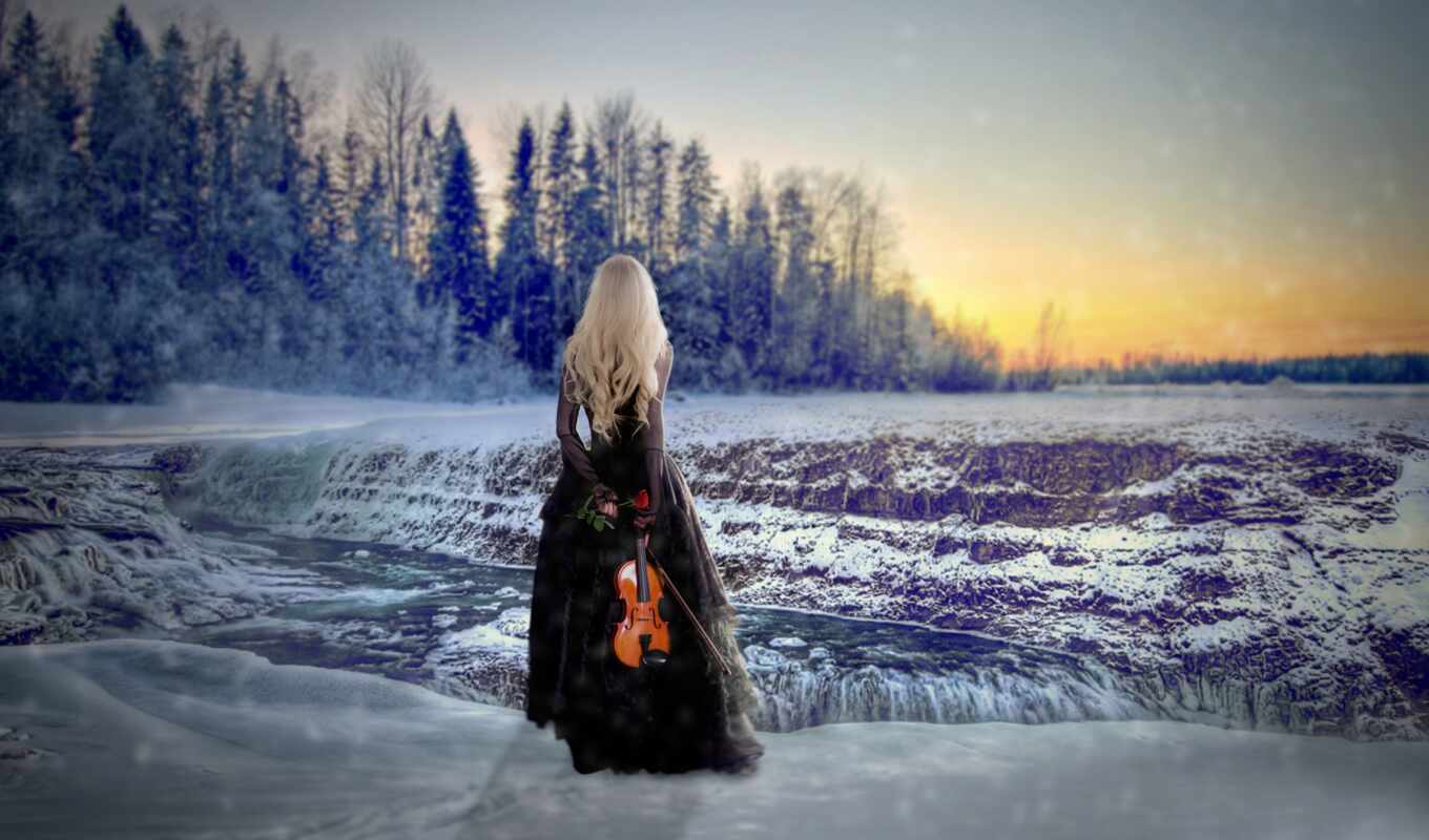 девушка, снег, winter, платье, спина, знаменитости, solstice