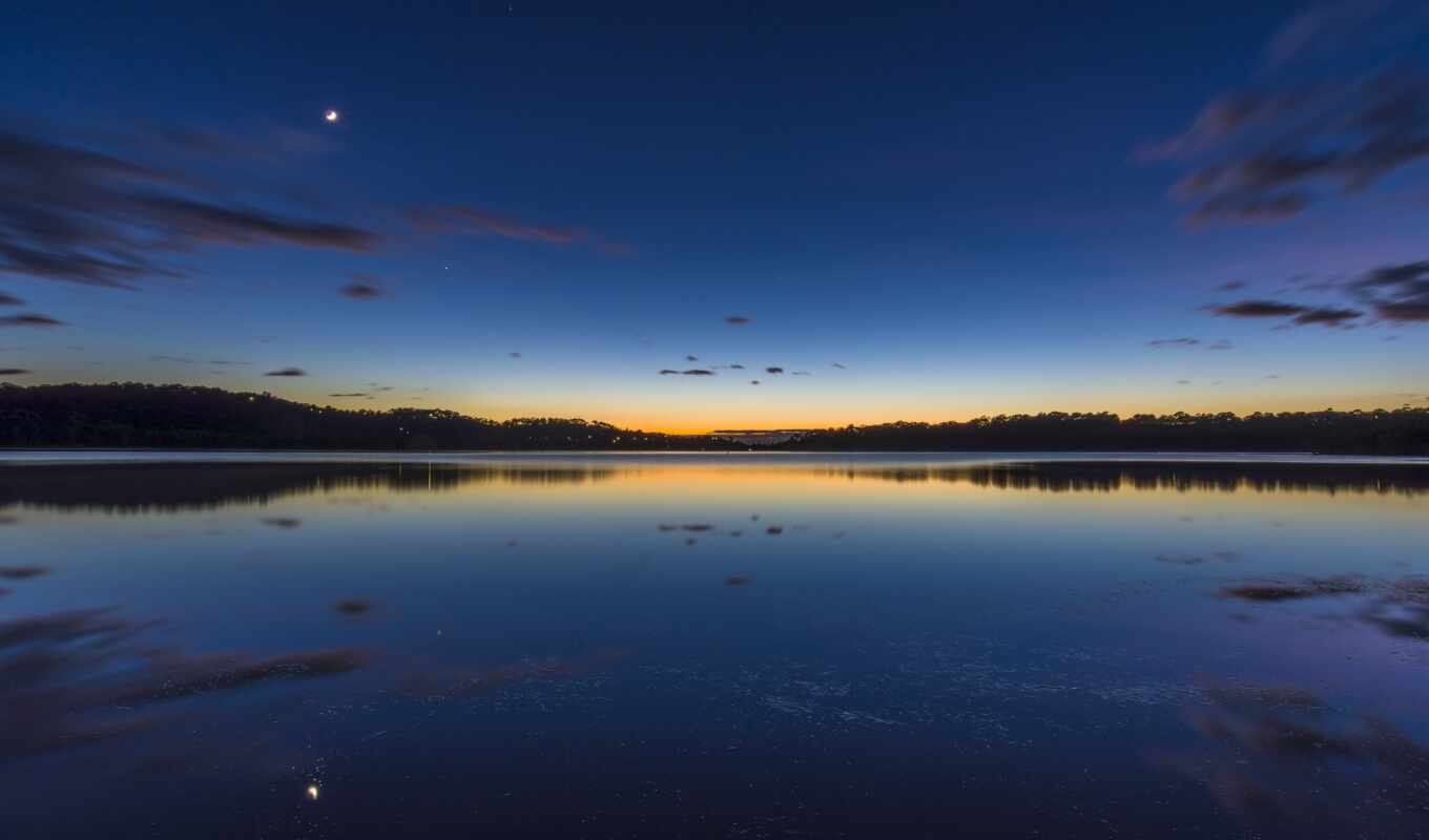 озеро, австралия, утро, тихий