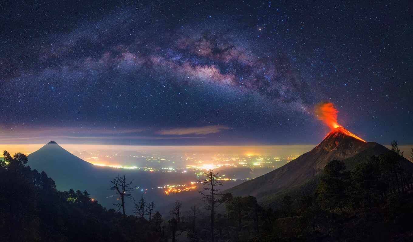 landscape, volcano