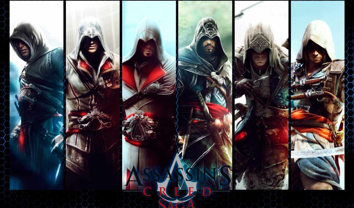 game, dog, creed, assassin, personality, photo collage