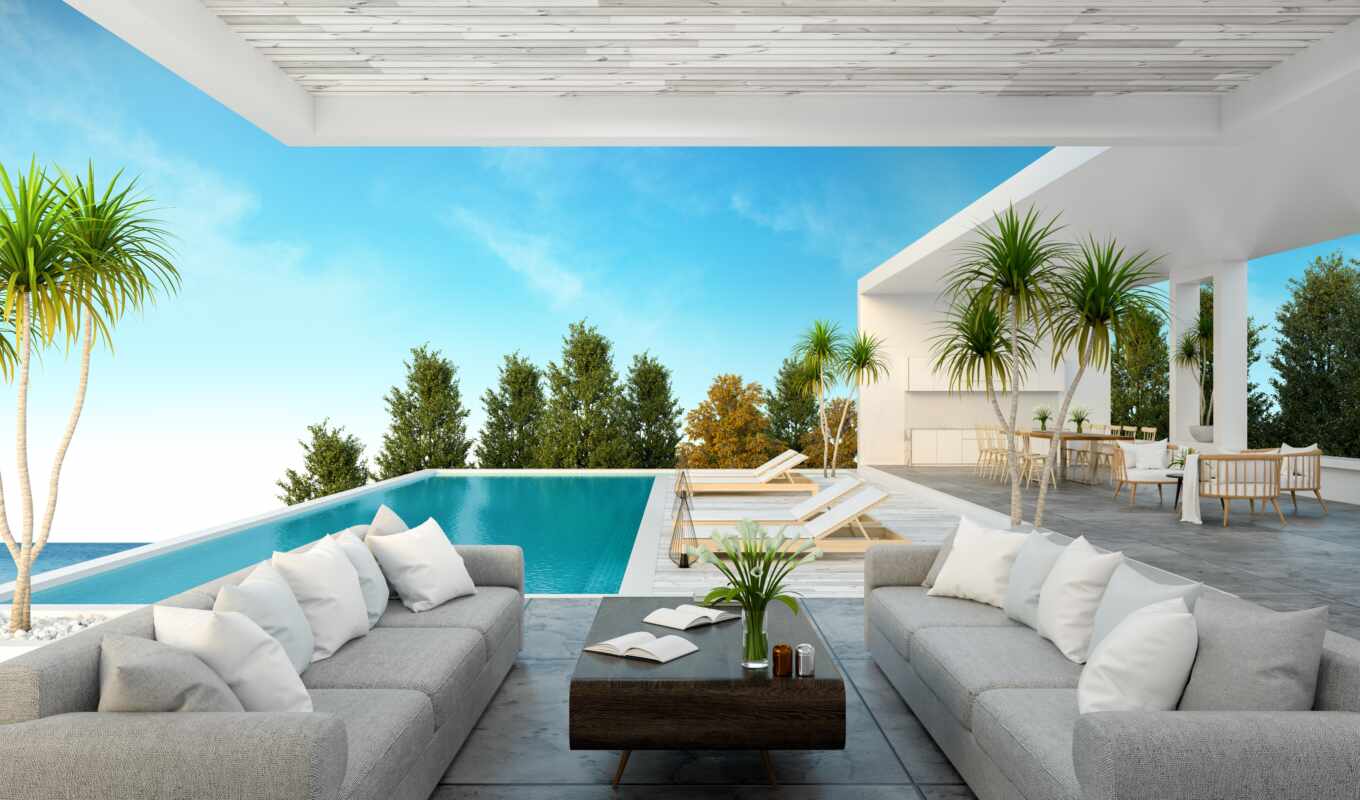 beach, house, moderna, swimming pool, privada