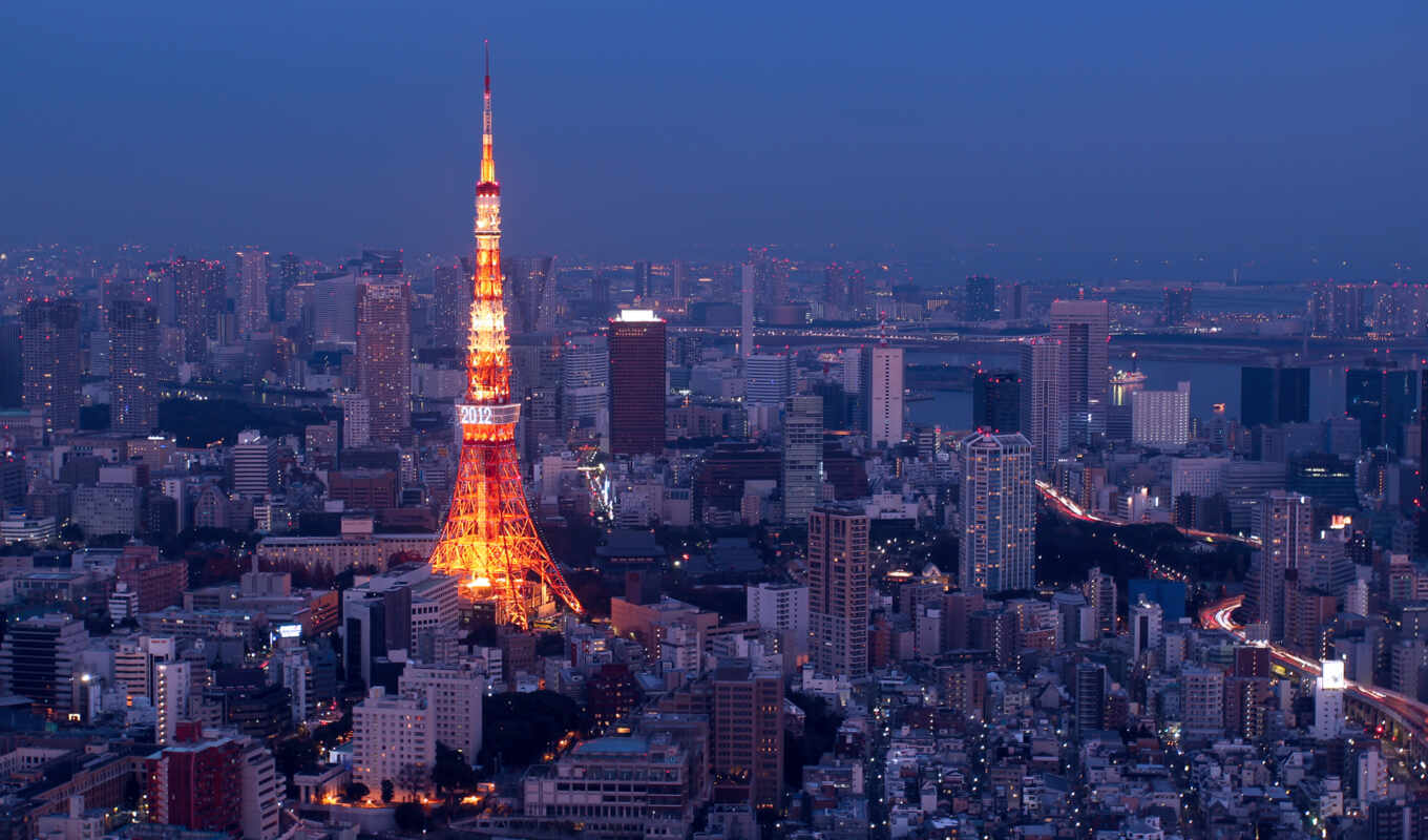 night, cityscape, skyline, Paris, long, tower, tokyo, build, Japan, exposure
