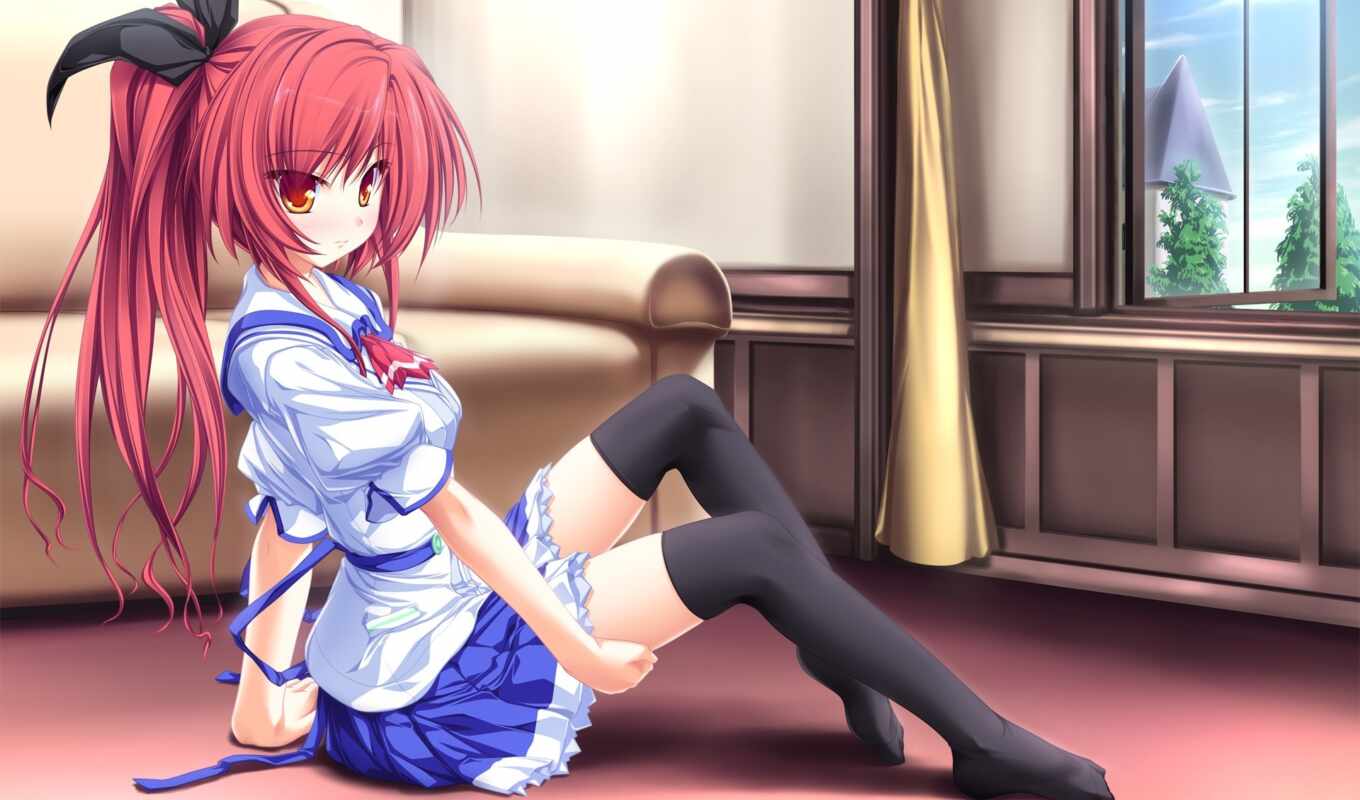 girl, anime, stockings