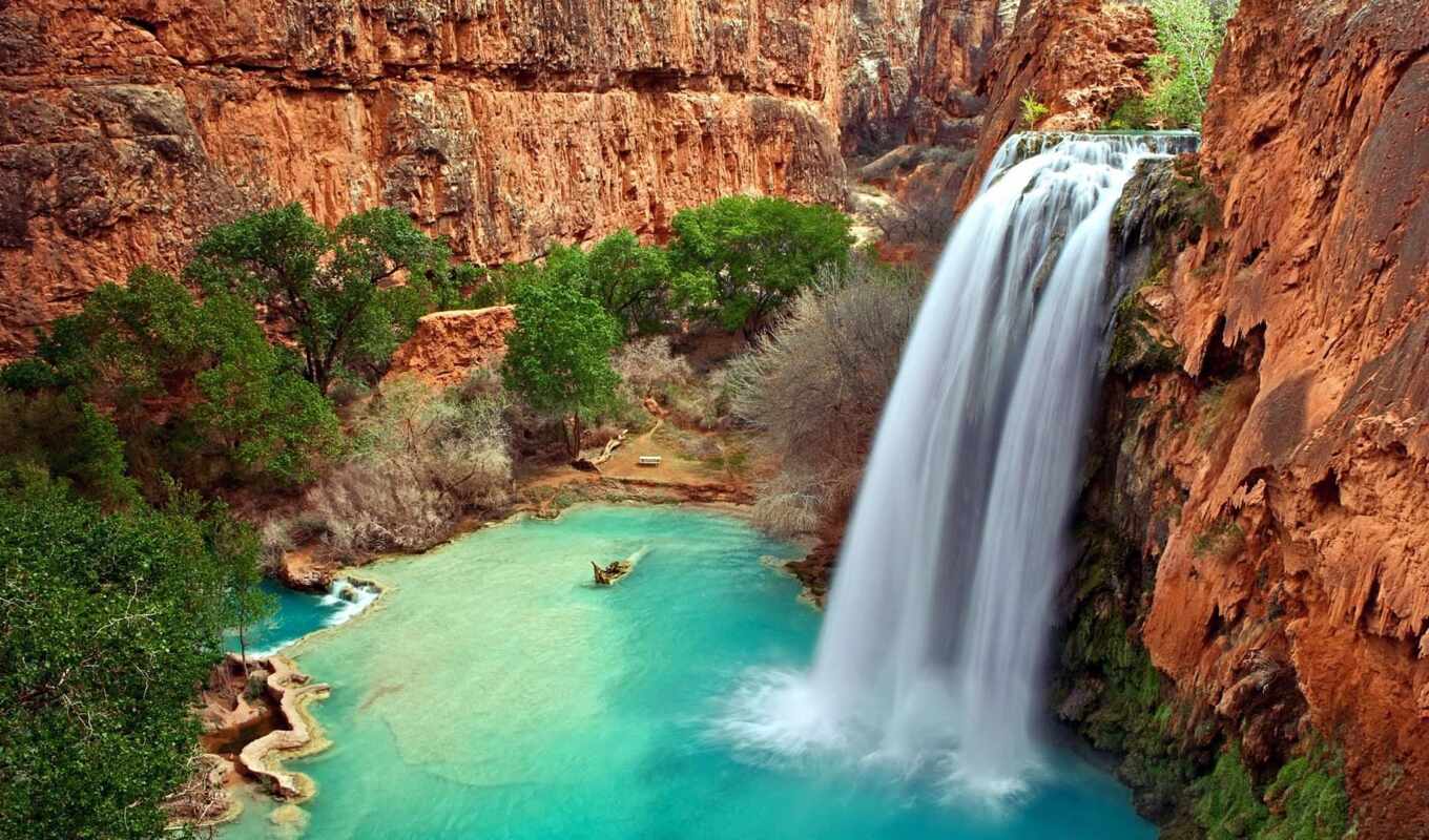 pic, waterfall, national, canyon