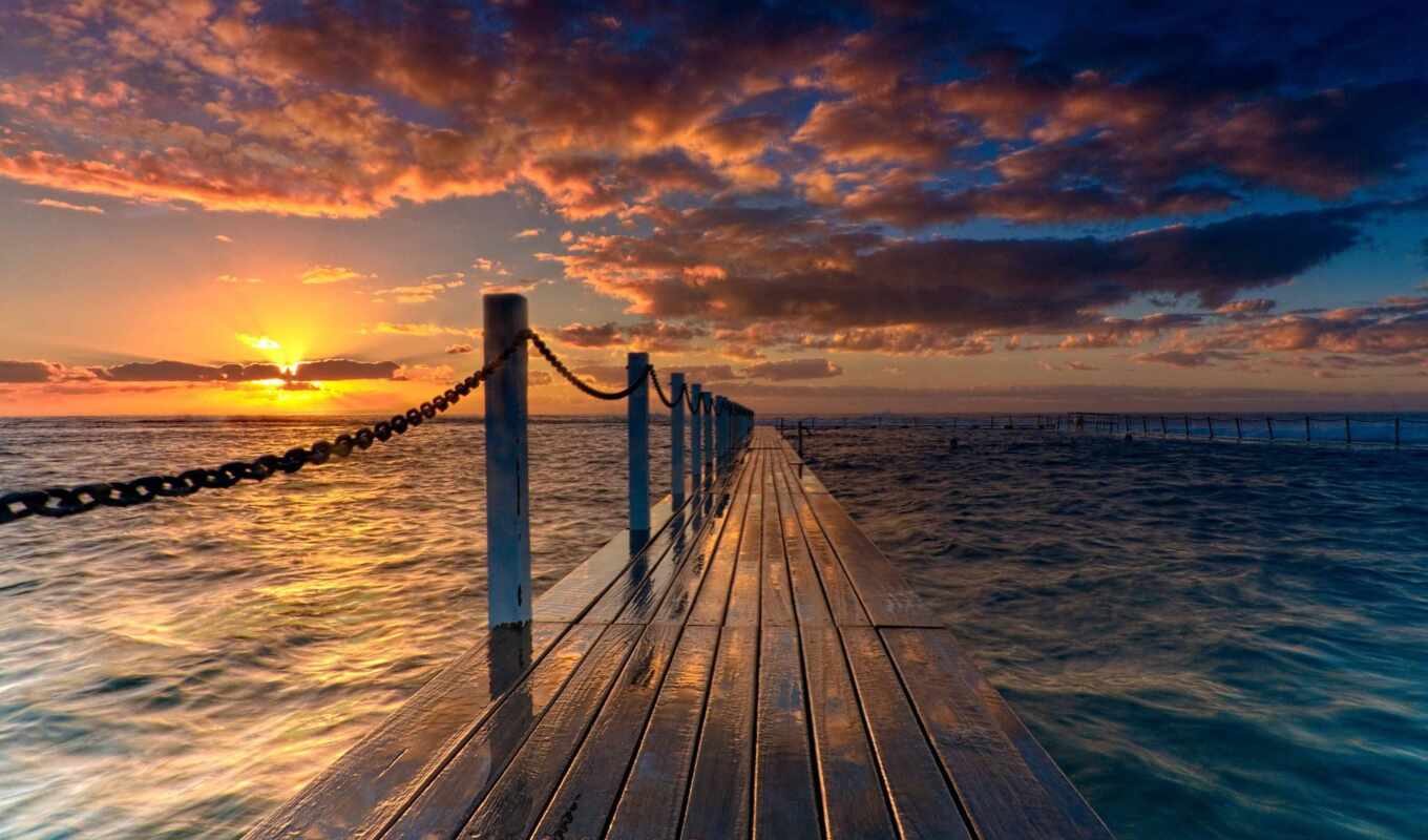 природа, sun, красивые, мост, time, ocean, солнца, rising, июль, favourite, настроения
