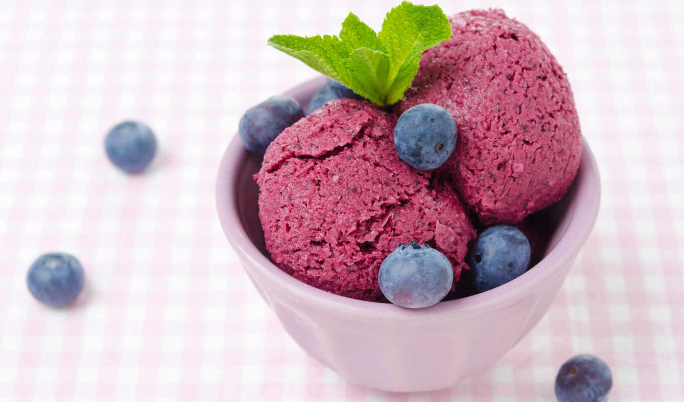 ice, ice cream, berry, blueberries, ice cream