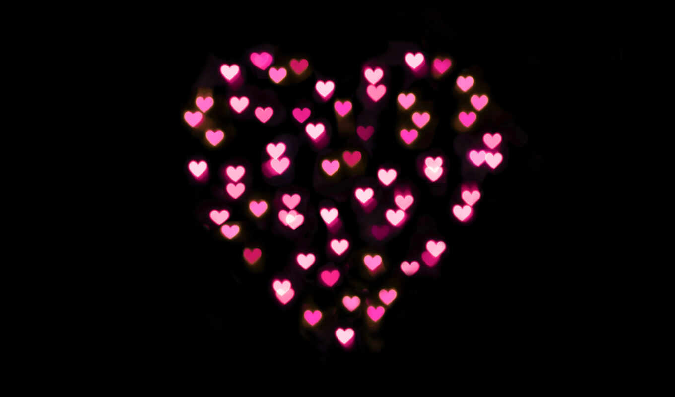 black, love, фон, little, сердце, розовый, сердечек