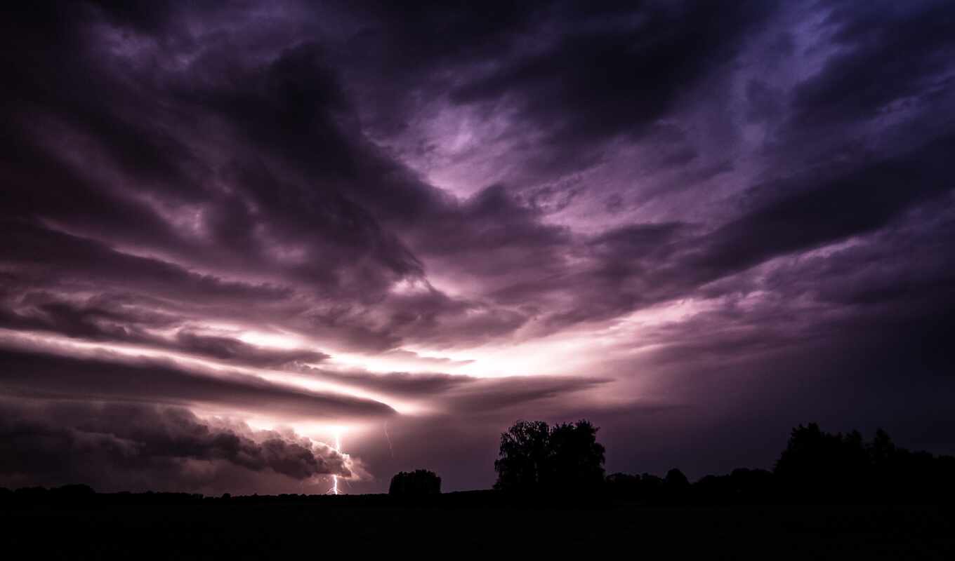 небо, буря, purple, ночь, облако, comics, красивый, lightning, prank