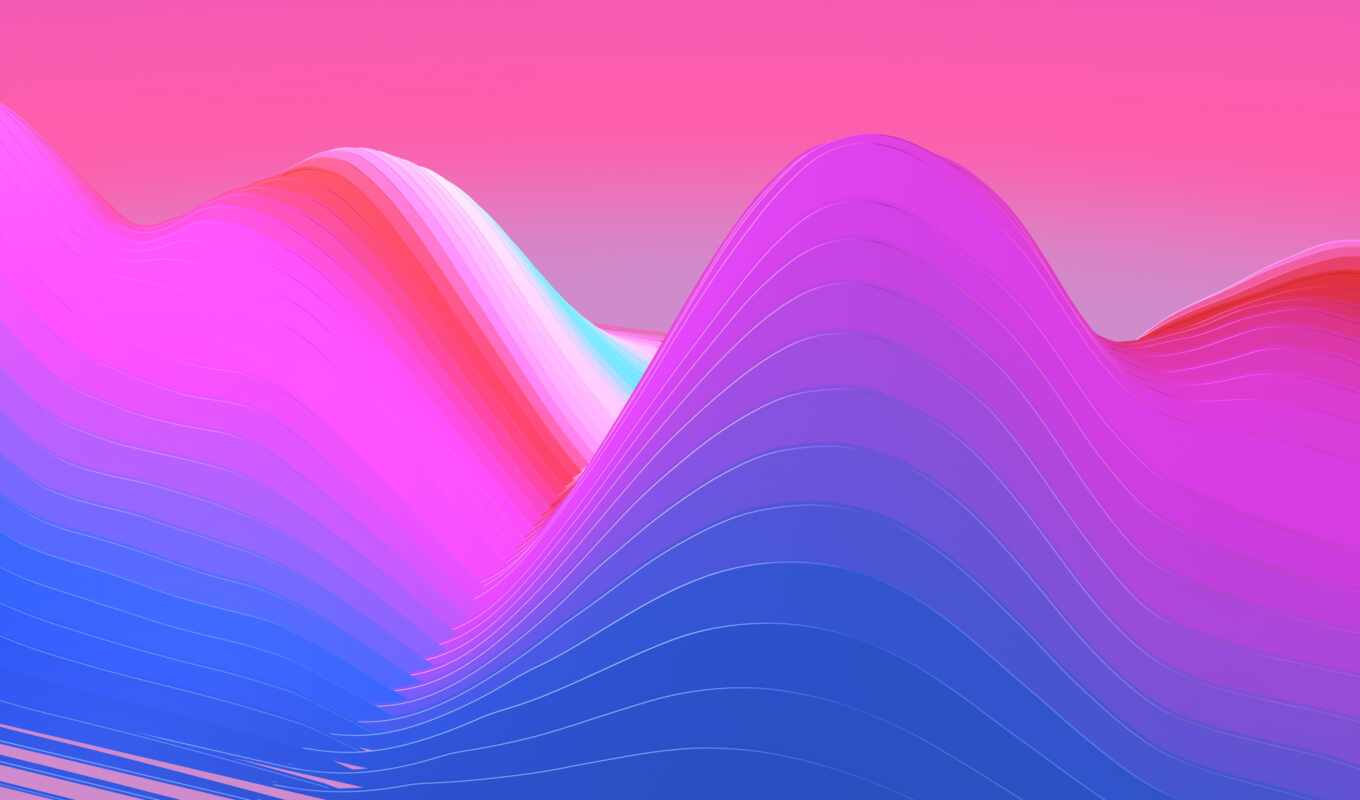 apple, imac, colorful, abstraction, gradient, wave, neon