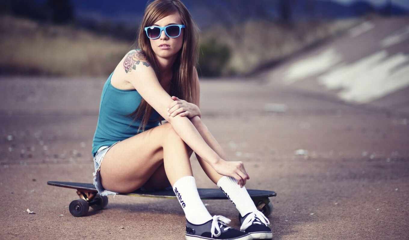 девушка, skateboard, ekstrit, scate
