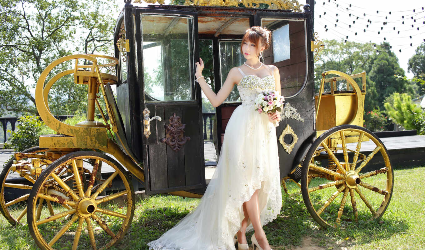 background, dress, carriage
