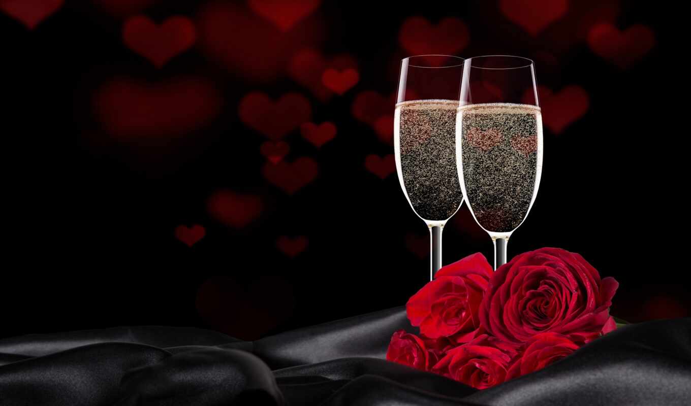 love, wine, stock, gift, day, valentine, roses