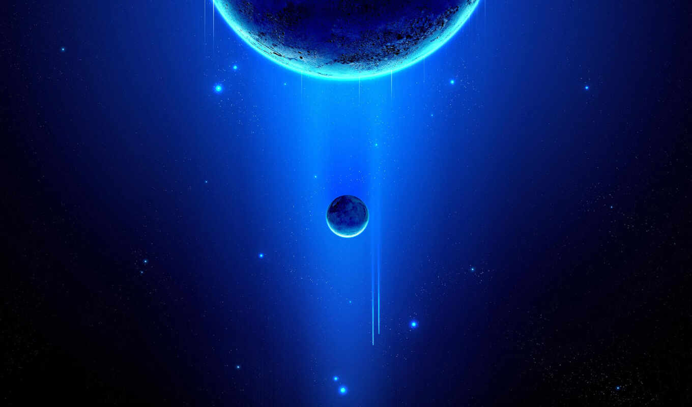 blue, planets, fantasy, space