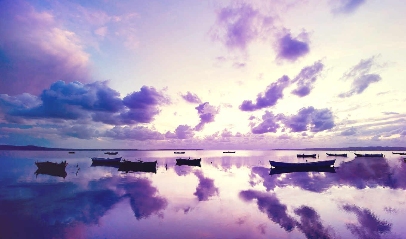 widescreen, purple, фиолетовый, ecran, ocean, fonds, dans, soleil, диван