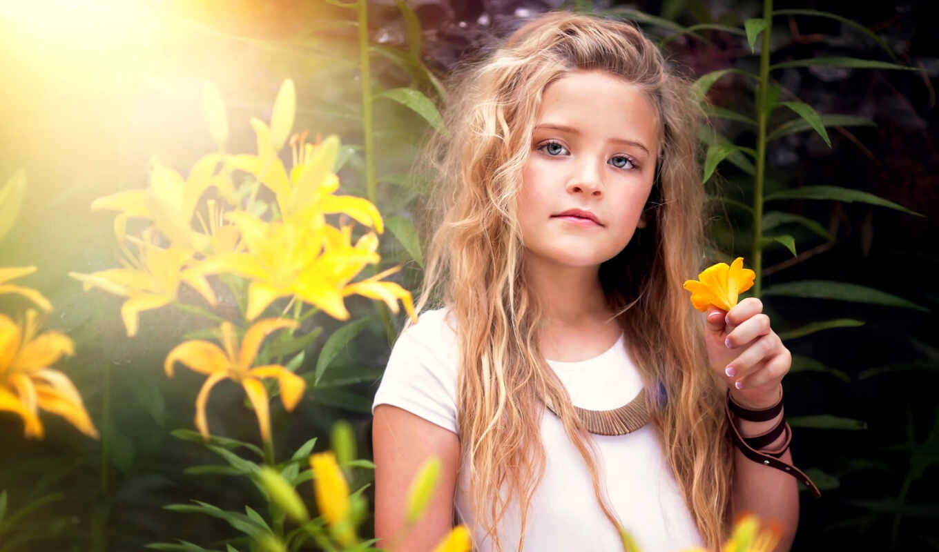 девушка, portrait, photography, flowers, yellow, ребенок, цветами, cvety