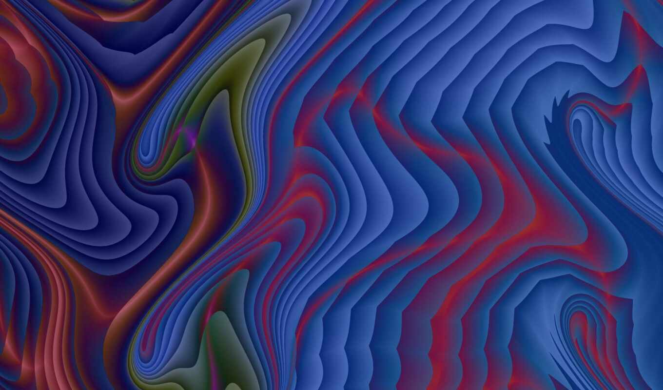 art, blue, текстура, abstract, red, pattern, волна, line, illustration, fractal, wavy